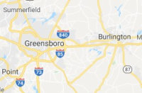 Image of map of Greensboro and Burlington area